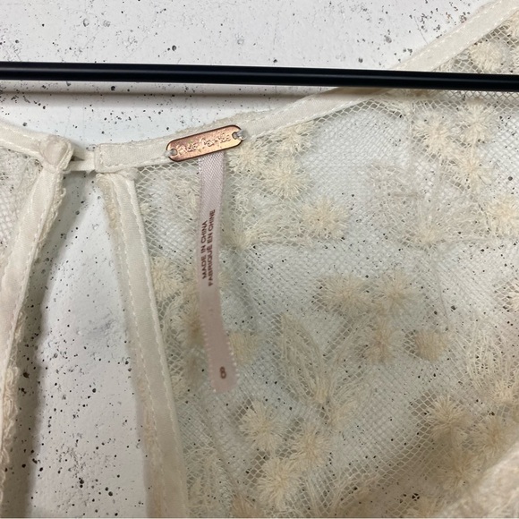 Free People Velvet Floral Lace Velour Maxi Dress Size 8 - Picture 9 of 11